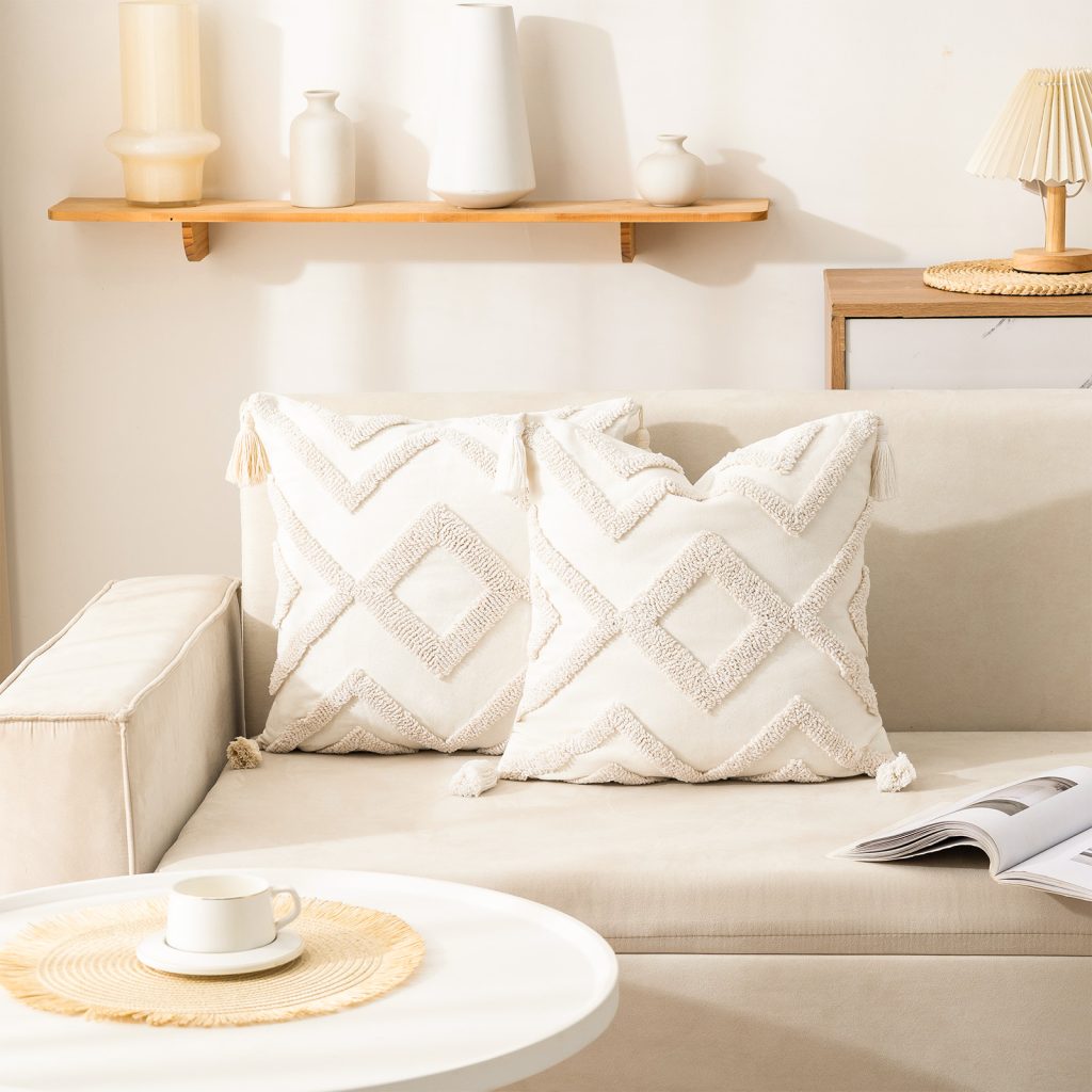 Boho Tufted Geometric Decorative Cushion Cover